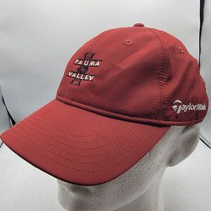 TaylorMade Pauma Valley Adults Unisex Red Hat Cap Adjustable Casual Athletic